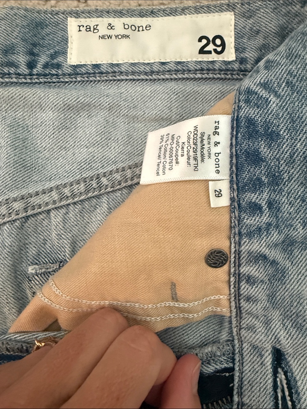 rag & bone Light Blue Wide-Leg Jeans - Picture 5 of 8